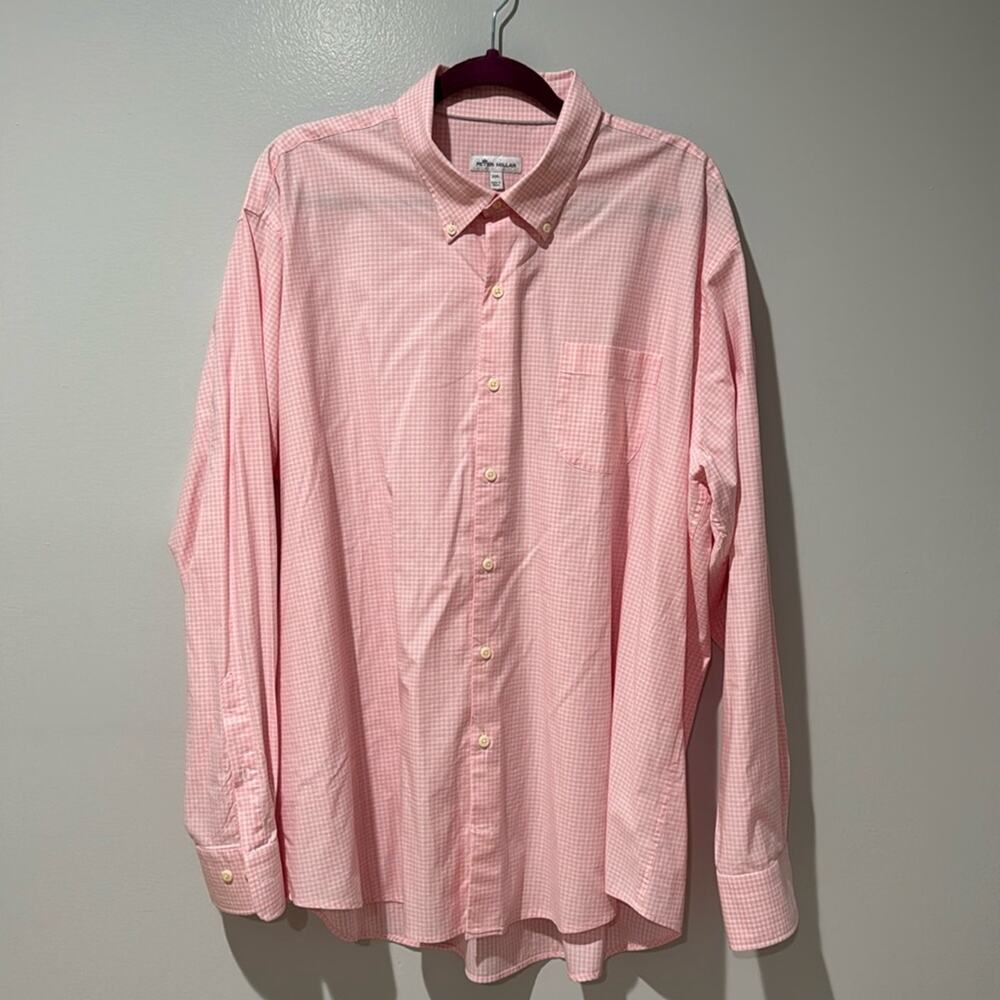 Peter Millar Men's Gingham Shirt Size XX large Business Casual - Picture 1 of 8